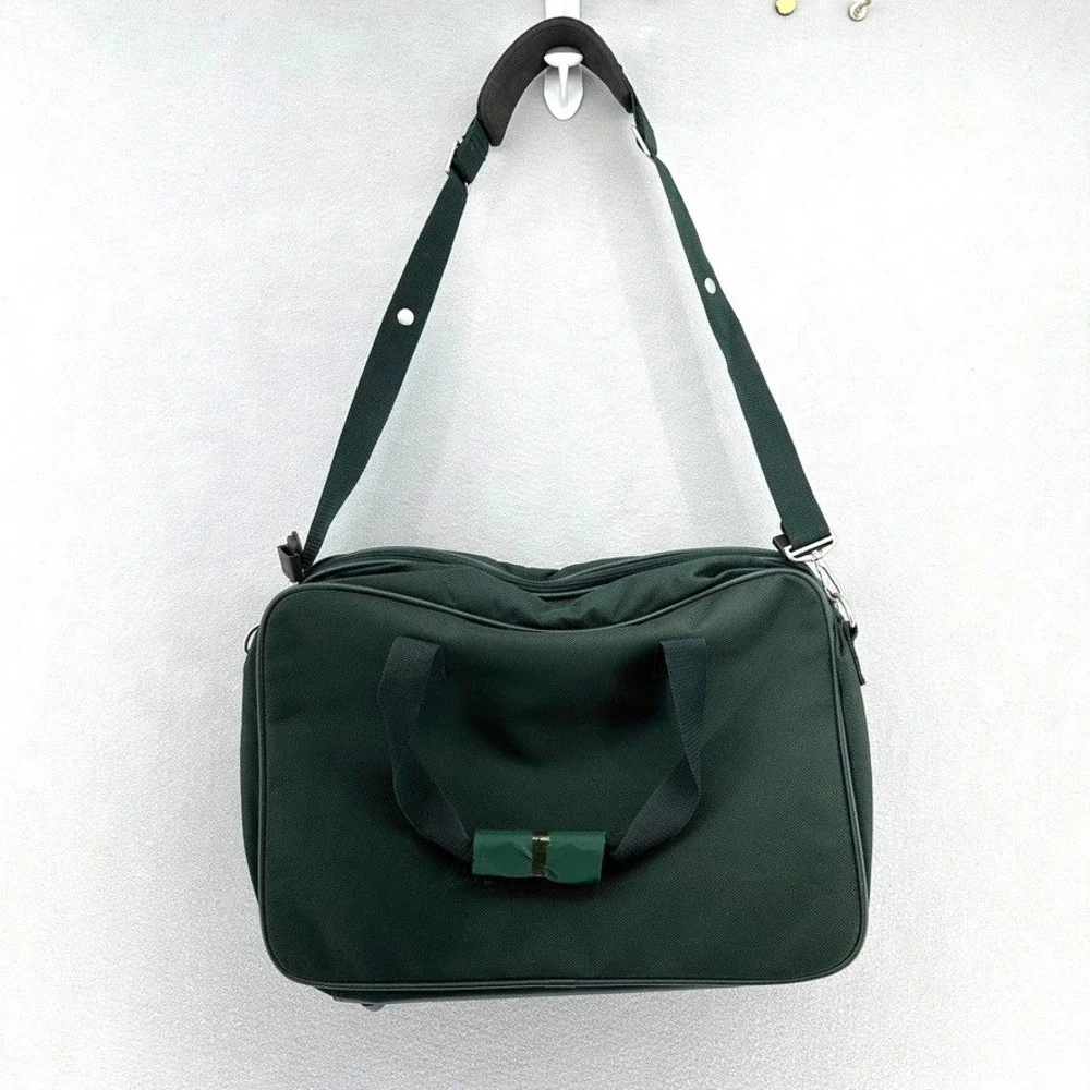 VTG American Tourister Green Canvas Bag Travel Carry On Luggage‎ DEADSTOCK